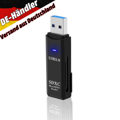 USB 3.0 Card Reader Stick Kartenlesegerät Micro SD/XC/SD/TF Card 2in1 Adapter