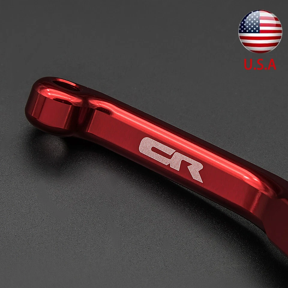 Par de palancas de embrague de freno CNC con logotipo CR mango para Honda CR80R CR85R 1998-2007 Foto 3 de 4