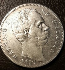 REGNO D' ITALIA UMBERTO I  5 LIRE 1879 ARGENTO RIF.270
