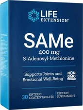 Life Extension Sam-e S-Adenosyl-Methionine 400mg, 30 Tabs S-Adenosyl-Methionine