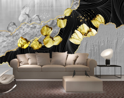3D Goldene Rose ZHUC6679 Tapete Wandbild Fototapete Abnehmbarer Ann