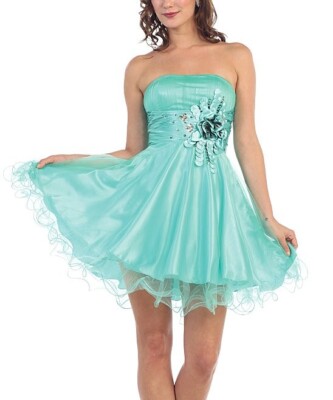 May Queen Mint Green Strapless Fit & Flare Dress & Shawl Women This dress  tur | eBay