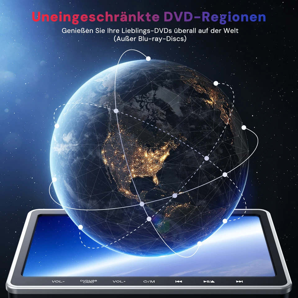 10.1" Auto DVD Player TV Kopfstütze Monitor 1080P HD Bildschirm HDMI Für Kinder - Bild 3 von 4