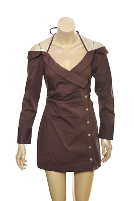 Free People Off shoulder Mini Dress S 6 Women's Asymmetrical Button NEW  37153 | eBay