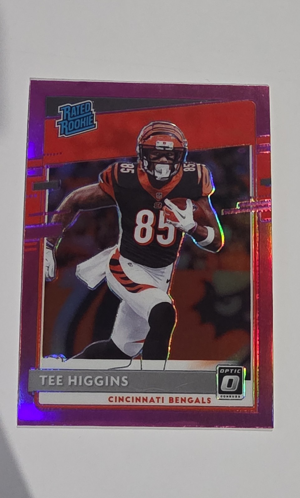 2020 Panini Donruss Optic - Rated Rookies Tee Higgins #160 Pink Prizm (RC)