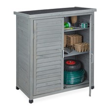 Garden Cupboard Tool Shed Storage Cupboard Patio Cupboard Wooden Grey