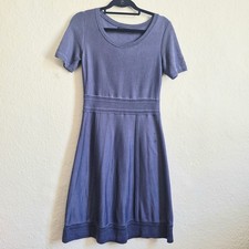 Pervuvian Collection Size S Blue Stretchy Dress - Knee Length 100% Pima Cotton