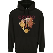 Crypto Crusader Bitcoin Cryptocurrency Mens 80% Cotton Hoodie