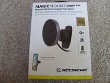 Brand New Scosche MagicMount Charge Pro Qi2 2-in-1 Vent/Dash Car Mount - Black