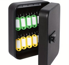 20 Key Wall Mounted Key Cabinet with Combination Lock, Metal Safe Key Box