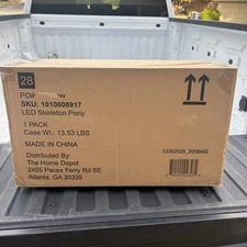 5.5ft LED Black Skeleton Pony Horse For Hearse Home Depot Home Accents In Hand