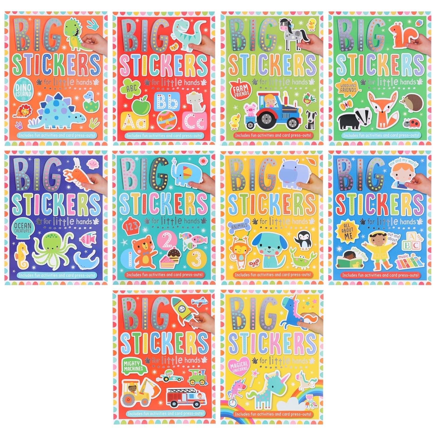 B&Q -  Big Stickers For Little Hands Assortment 10 Books Collection Set (Woodland FriendsOcean CreaturesAbc123AnimalsAll About - Image 2