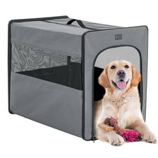 PETSFIT Collapsible Dog Crate, Soft Sided Dog Crate - 31 Inch with Thicken Mat
