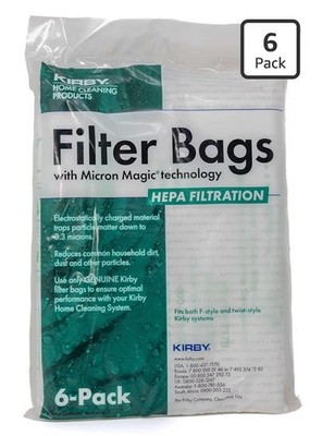 Kirby Micron Magic Plus HEPA Filter Bags 6-Pack    F-Style & Twist-Style Vacuums