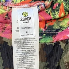 Women’s Zumba Camouflage Workout Pants pockets And Ankle Snaps Medium