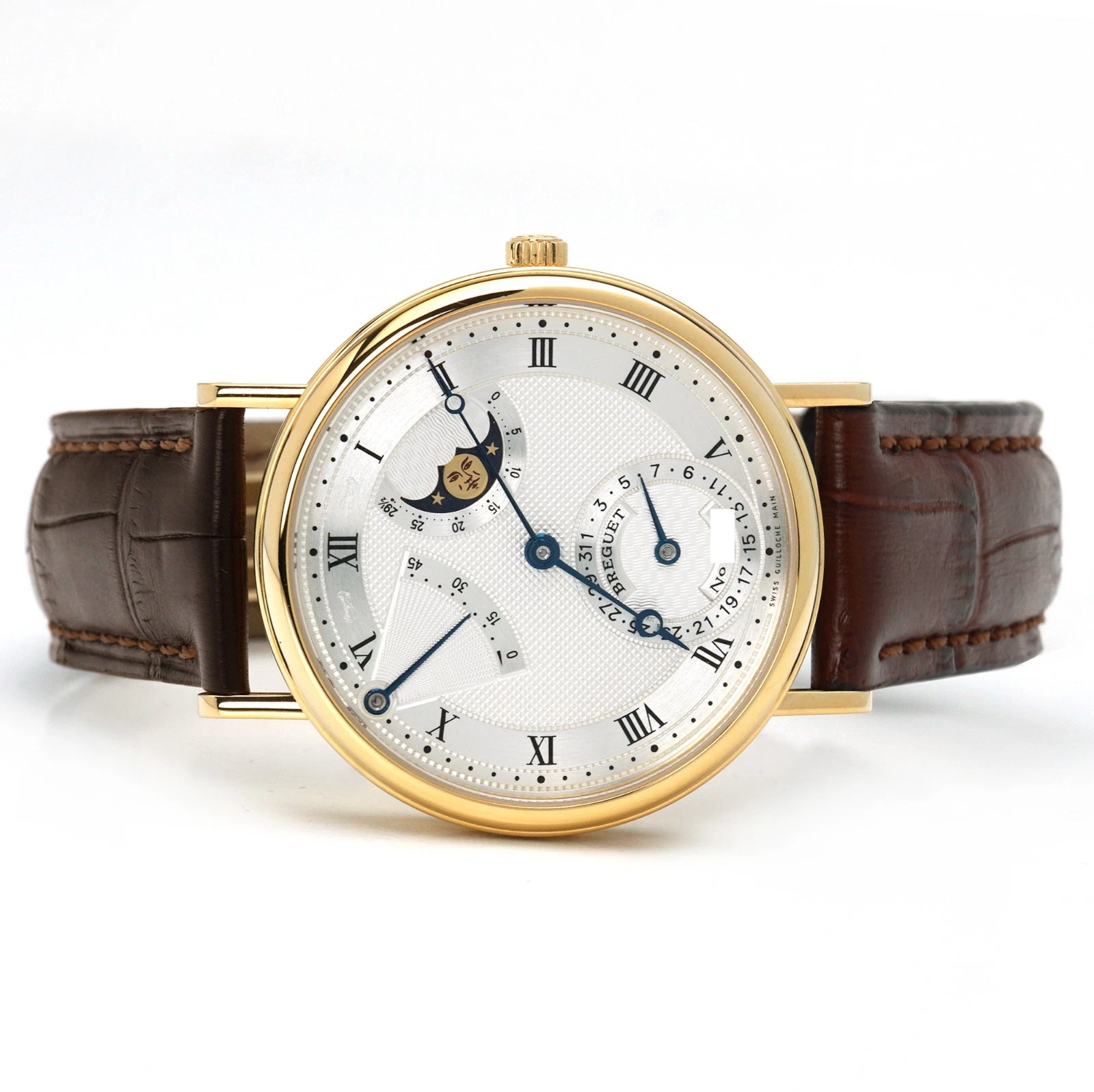Breguet — Breguet Classique Power Reserve Moon Phase Wristwatch 3130BA/11/986 Gold