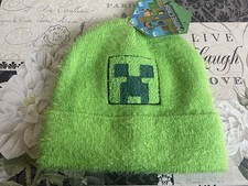 Minecraft Creeper Beanie Hat Green/Black New