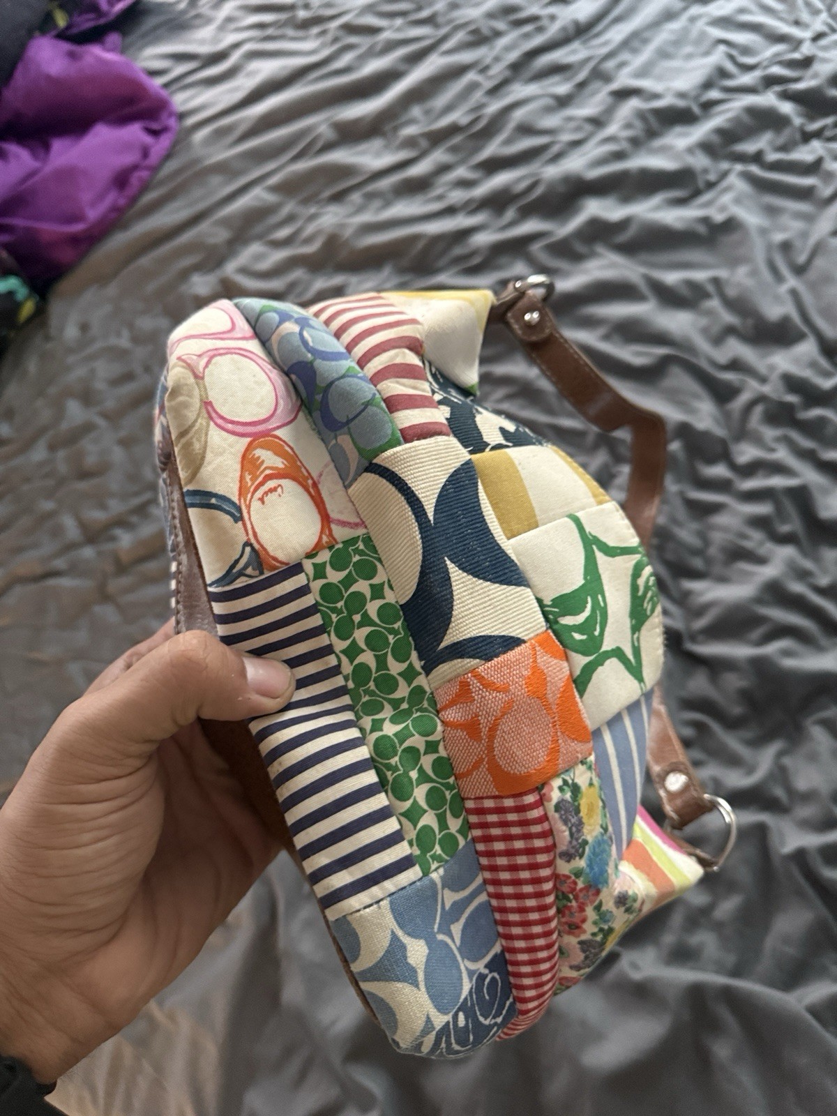 Coach Women's Multicolor Patchwork Shoulder Bag with Logo Accent thumbnail 2