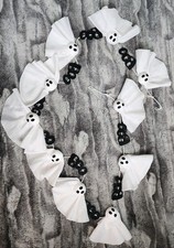 Holiday Garland Ghost Boo Fabric Felt Garland Halloween Fall Decor 4.5 Ft