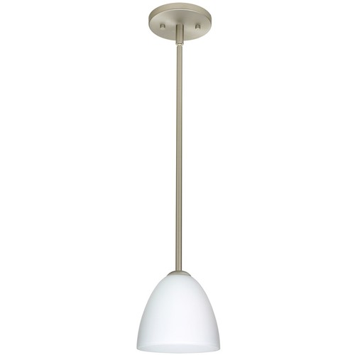 Besa Lighting 1TT-447007-SN Vila 1 Light Satin Nickel Stem Pendant Ceiling Light - Picture 2 of 3