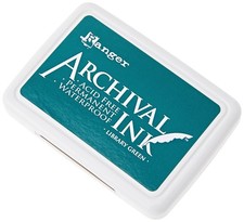 Ranger Archival Ink Pad Library Green Acid Free Waterproof Permanent 2.75X4 Inch