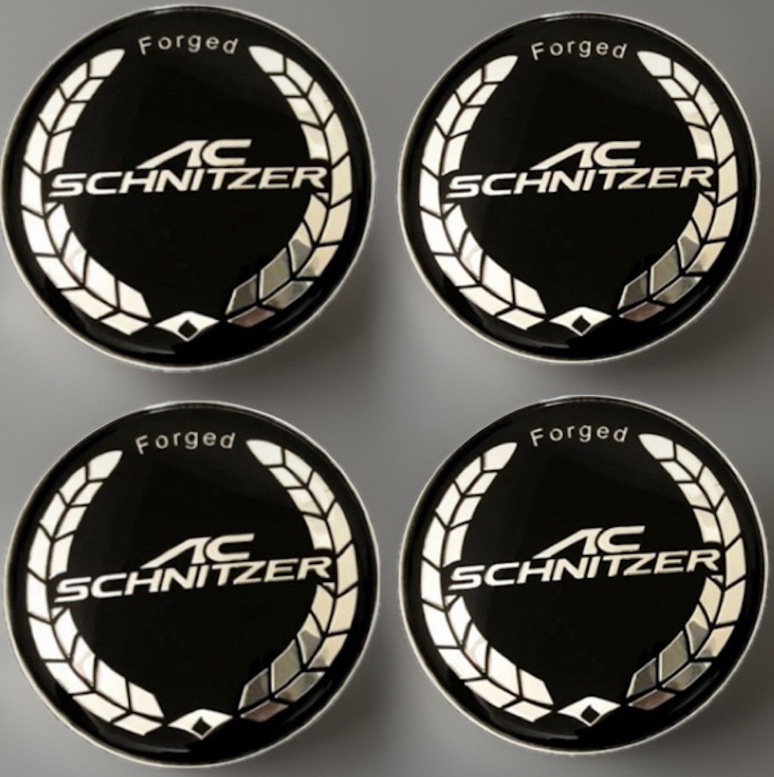 4 Centres de roue BMW AC Schnitzer 56mm en alu forgé argent