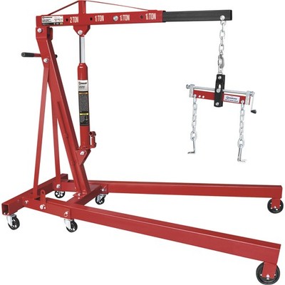 Strongway Hydraulic Engine Hoist/Shop Crane with Load Leveler, 2-Ton Capacity,