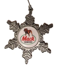 Mack Trucks Christmas ornament, Mach Trucks Logo Xmas snowflake ornament ,Mack
