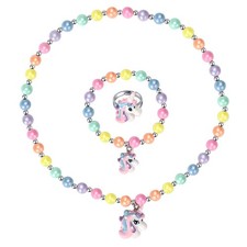 Unicorn Stretch Necklace Little Girl Toddler Necklace Bracelet Set, Little Pr...