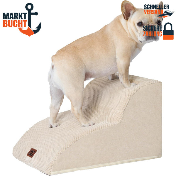 Hundetreppe 30 Cm Hoch FüR Kleine Hunde 2 Stufen Rutschfest Waschbarer Bezug-image