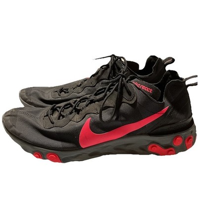 Nike React Element 55 Men s Size 14 Black With Pink / Red Sneakers Tennis Shoes