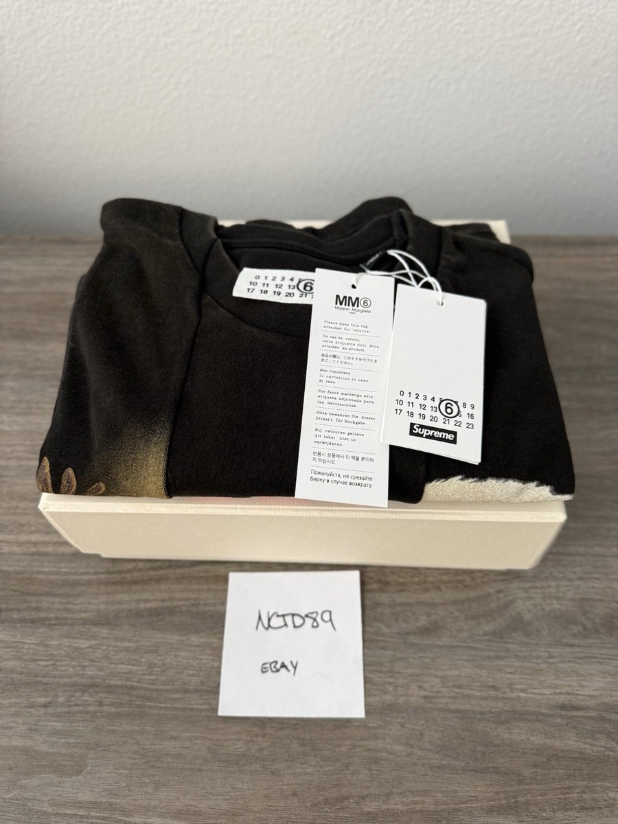 NEW Supreme MM6 Maison Margiela Split S/S Top Black Size L ✓SHIPS