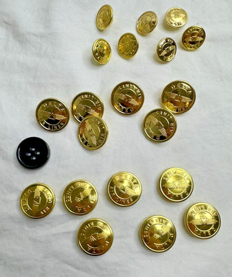 Delta Uniform Buttons Gold Tone Waterbury 20 Small Large Plus one Black