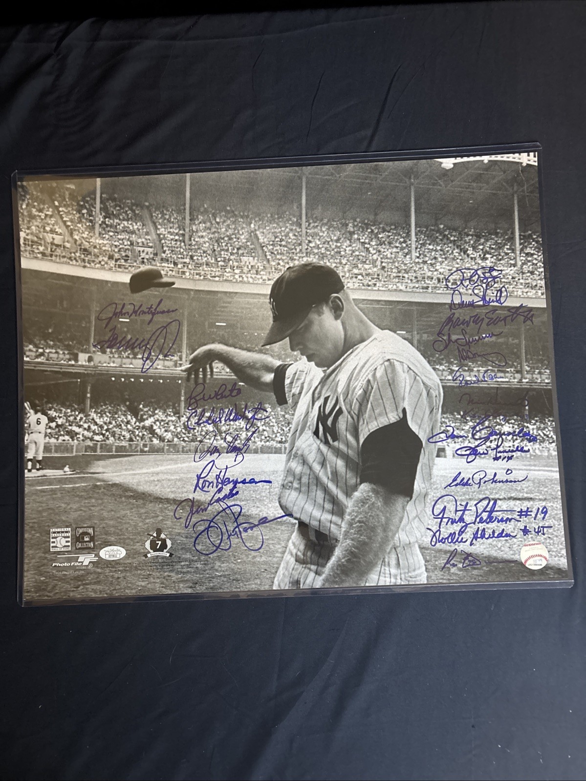 22 Yankees Alumni Autographed Signed New York Yankees 2006 Yankees Multi- (22) 16x20 Mickey Mantle Photo Panoramic JSA MLB 