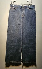 Vintage Y2K Gap Denim Skirt Women Size 10 Reg 32x36 Dark Wash Maxi Front Slit