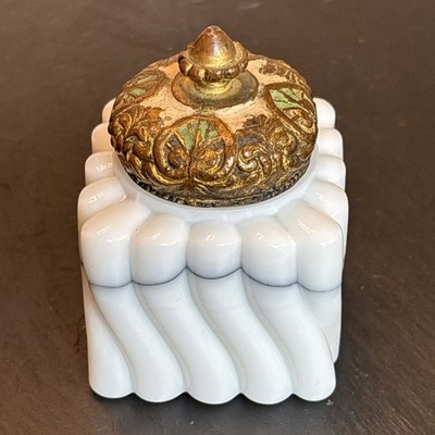 Anchor SPCo Antique Glass Ink Well With Lid