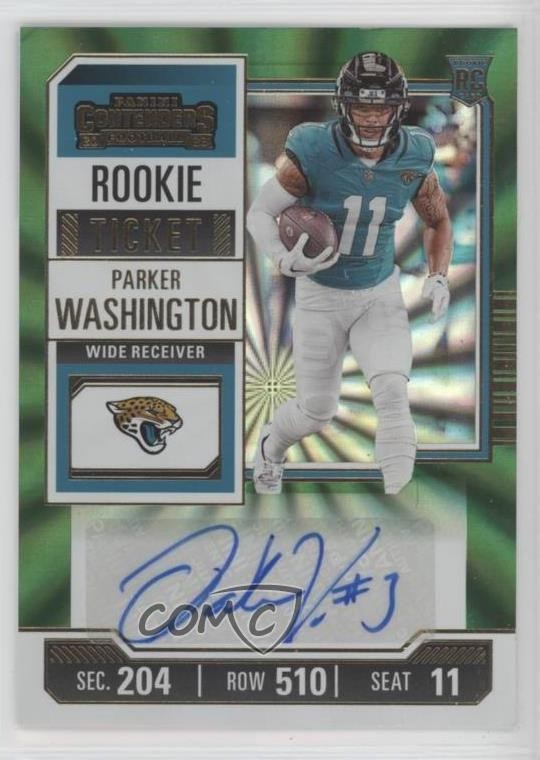 Parker Washington Panini Contenders #146 Autograph Opening Kickoff Ticket