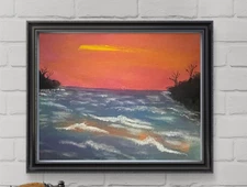 Messa Art: Seascape 8: 11x14 Abstract Impressionism Original Artwork on Canvas