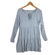American Eagle Floral Print Keyhole Tie Neck Tiered Babydoll Dress size Small Bl