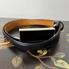 VTG Brooks 346 Imported Italian Leather Sz 34 Thin Hook  Lock belt Made In USA