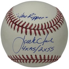 Béisbol ROMLB firmado por Jack Clark con 3 piezas The Ripper certificado de autenticidad JSA Testigo