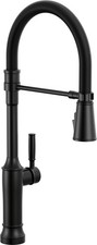 Delta 9684TL-DST Renaldi 1.8 GPM 1 Hole Pre-Rinse Kitchen Faucet - Black