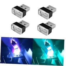 4 PCS LED Lights for Car Interior, Plug-in USB Interface Trunk Blue Ice Blue