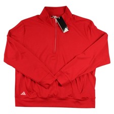 Adidas 1/4 Zip Pullover Womens L Red Performance Golf Sweatshirt Long Sleeve 85