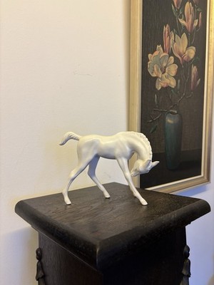 Goebel Porzellanfigur Fohlen Figur Pferdefigur Porzellan Weiß Vintage Pferd