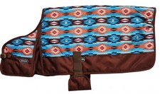 Showman XX-Large Teal  Orange Southwest Design Dog Blanket