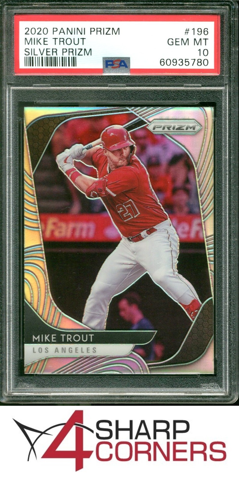 2020 PANINI PRIZM SILVER #196 MIKE TROUT PSA 10