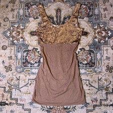 Early 2000s Forever 21 Sequin Tank Mini Dress Bodycon Club Size Medium Y2K