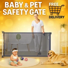 Baby Gates, Caveen Retractable Baby Safety Gate for Doorway,Stair, 34" x 55"  