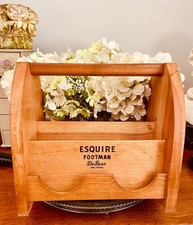 Vintage Mid Century Esquire Footman DeLuxe Wooden Shoe Shine Box Caddy Valet